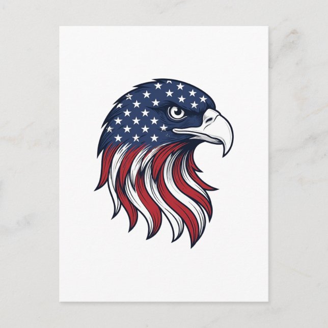 Carte Postale Dessin vectoriel de drapeau d'aigle patriotique po (Devant)