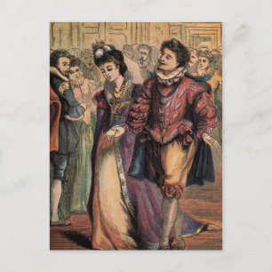 Carte Postale Dessin vintage : Cendrillon et le Prince
