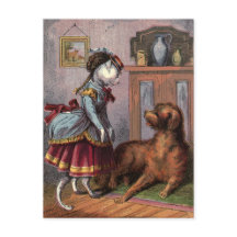 Dessin vintage : chat en tenue de soirée