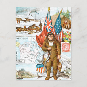 Carte Postale Dessin vintage : Collage canadien