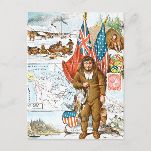 Carte Postale Dessin vintage : Collage canadien (Devant)