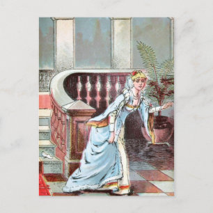 Carte Postale Dessin vintage : La Cendrillon et la Chaussure de