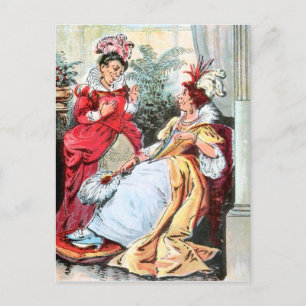 Carte Postale Dessin vintage : Les soeurs dans Ball Gowns