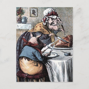 Carte Postale Dessin vintage : Petit jambon mangeur de piggy
