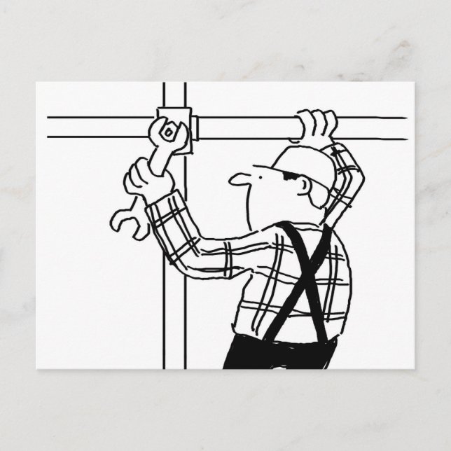 Carte Postale Dessinateur d'échafaudages et dessin animé d'échaf (Devant)