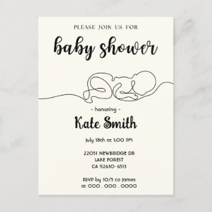 Carte Postale Dessiner le Baby shower minimaliste bébé