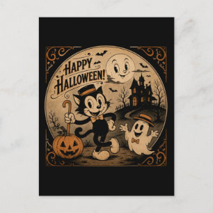 Carte Postale dessins animés Halloween vintage 1920