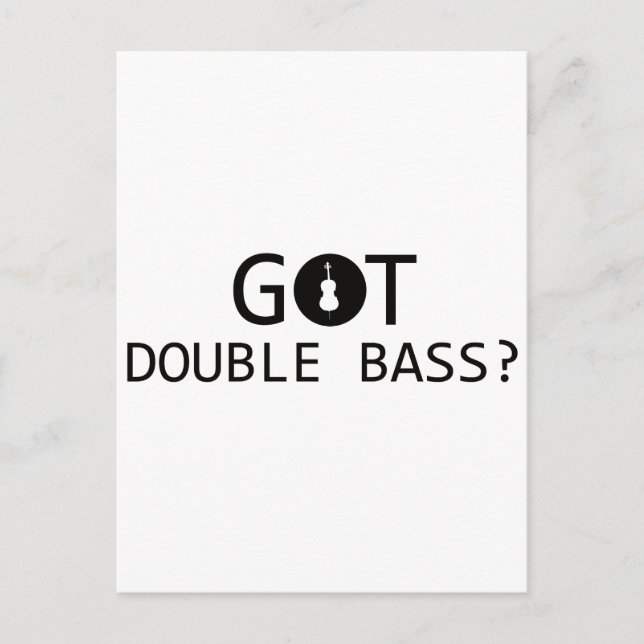Carte Postale Dessins de musique DOUBLE BASS (Devant)