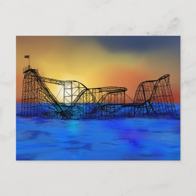 Carte Postale Dessous de verre à rouleaux Seaside Heights (Devant)
