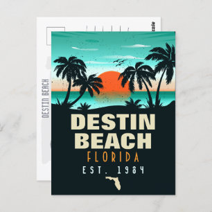 Carte Postale Destin Beach Florida Retro Sunset Souvenirs 60s