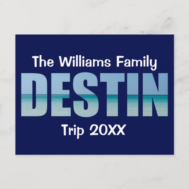 Carte Postale Destin Beach voyage personnalisé Cool Océan (Devant)