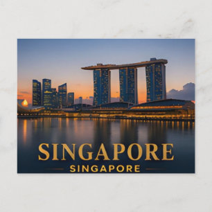 Carte Postale Destination de voyage de luxe à Singapour avec une