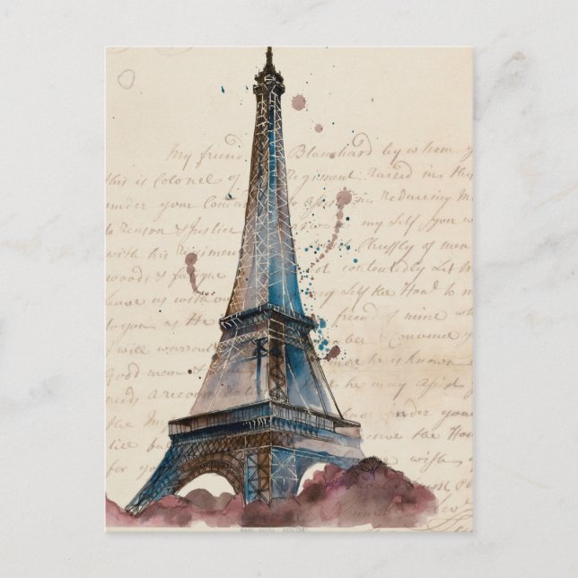 Carte Postale Destinations | Lettres De La Tour Eiffel (Devant)