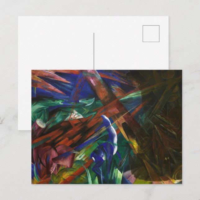 Carte Postale Destins Animaux de Franz Marc Art Expressionniste  (Devant / Derrière)