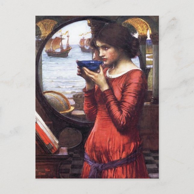 CARTE POSTALE DESTINY JOHN WATERHOUSE JOLIE LADY ART POSTCARD (Devant)