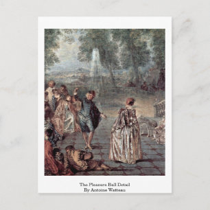 Carte Postale Détail De La Balle De Plaisir Par Antoine Watteau