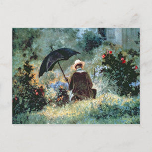 Carte Postale Détail de la lecture d'un gentilhomme dans un jard