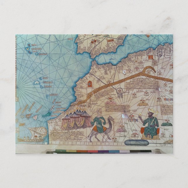 Carte Postale Détail de l'Atlas Catalan, 1375 (Devant)