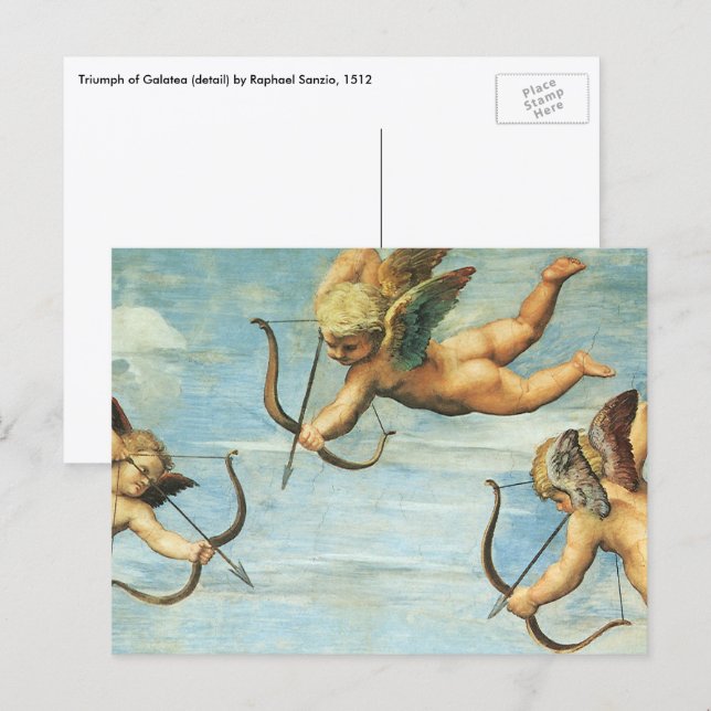Carte Postale Détail des anges du Triomphe de Galatée par Raphaë (Devant / Derrière)