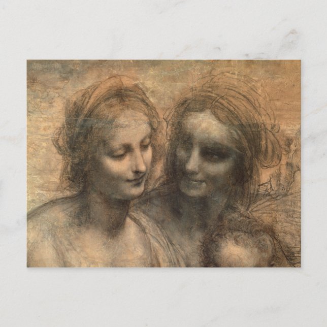 Carte Postale Détail des chefs de la Vierge et de Sainte-Anne (Devant)