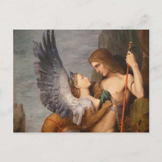 Carte Postale Détail d'Oedipus et du Sphinx par Gustave Moreau (Devant)