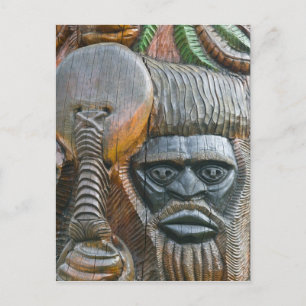 Carte Postale Détail du mât totémique Kanak, Nouméa, Nouveau