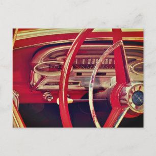 Carte Postale Détail du tableau de bord d'une voiture classique 