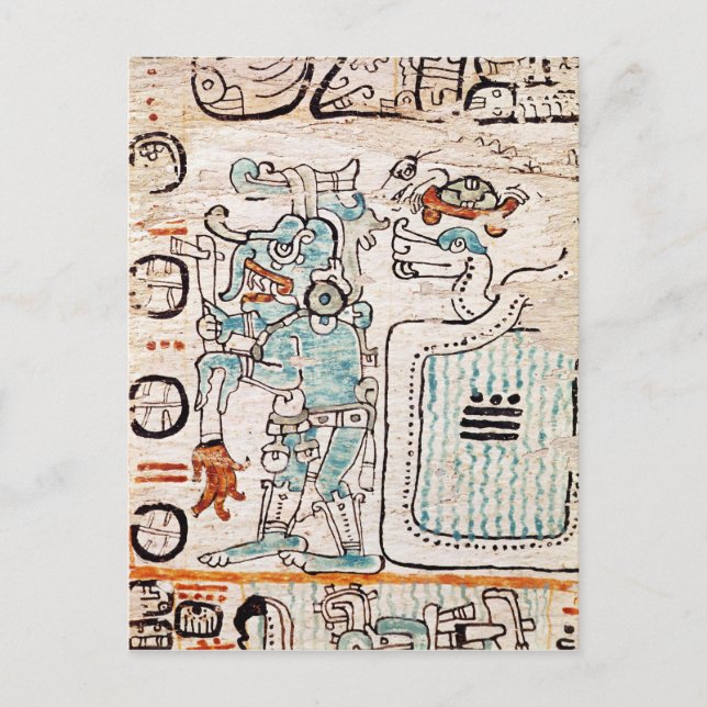 Carte Postale Détail d'un codex maya (Devant)