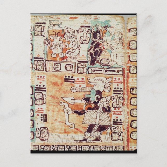 Carte Postale Détail d'un Codex Maya (Devant)