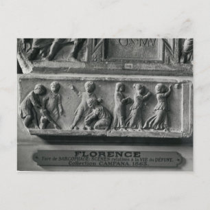 Carte Postale Détail d'un sarcophage représentant des enfants jo