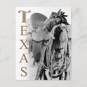 Carte Postale Détail d'une selle de cowboy au Texas