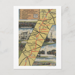 Carte postale détaillée de la route 15