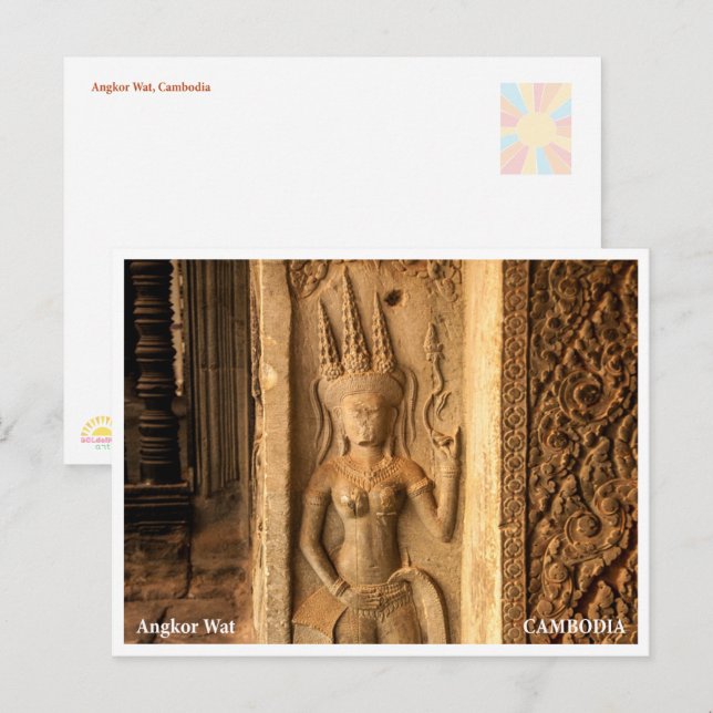 Carte postale détaillée de l'architecture d'Angkor (Devant / Derrière)