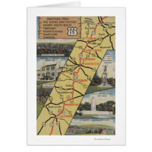 Carte postale détaillée de l'itinéraire 15