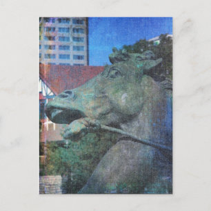 Carte Postale Détails de la fontaine Plaza Horse