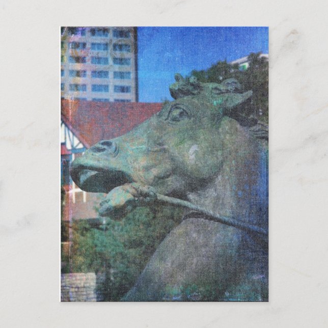 Carte Postale Détails de la fontaine Plaza Horse (Devant)