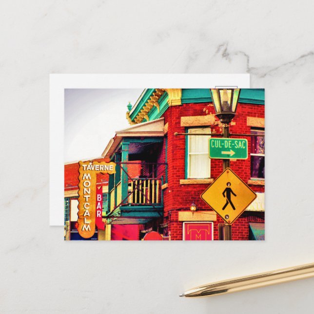 Carte Postale Détails des bâtiments de la rue Montcalm Architect (Devant/Arrière en situation)