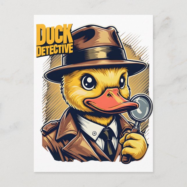 Carte Postale Détecteur de canard rétro sur les lignes défraîchi (Devant)