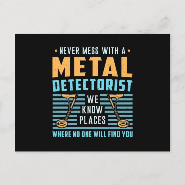 Carte Postale Détection des métaux Détectoriste Idée cadeau de d (Devant)