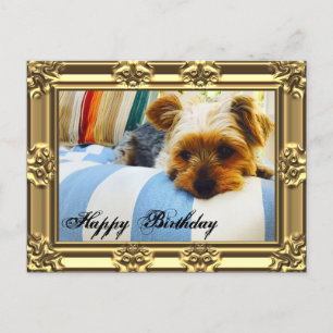 Carte Postale Détendez-vous avec Yorkie Birthday