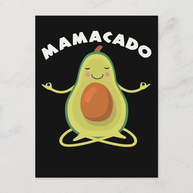 Carte Postale Détendez-vous Avocado Yoga Mère (Devant)