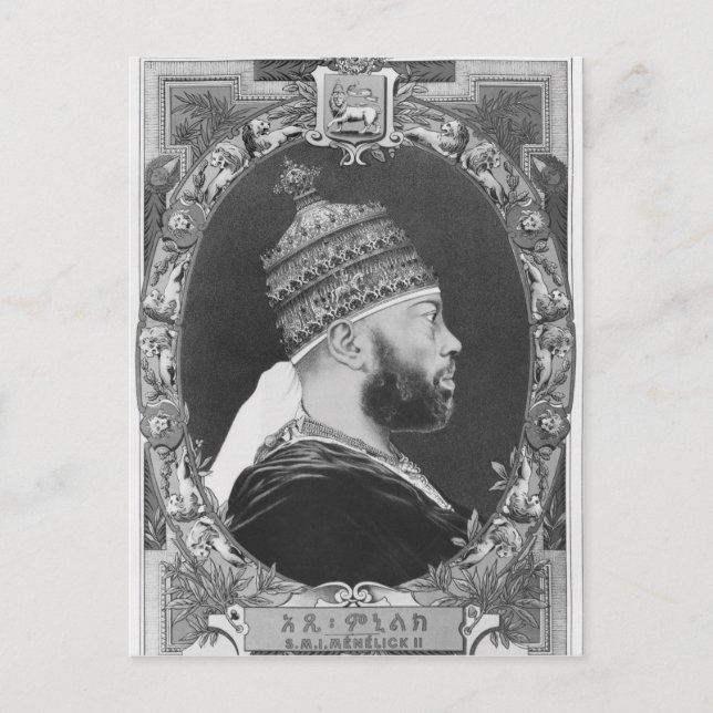 Carte Postale d'Éthiopie, Menelik II (Devant)
