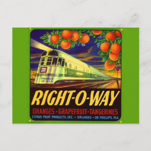 Carte postale d'étiquette de caisse de fruits et l (Devant)