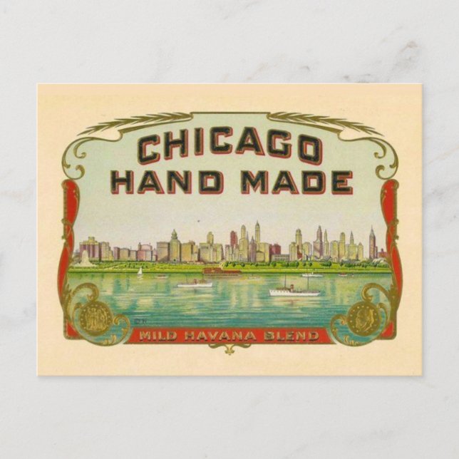 Carte postale d'étiquette de cigare vintage de Chi (Devant)