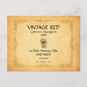 Carte postale d'étiquette de vin !