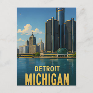 Carte Postale Détroit États-Unis Régionaux Voyage U.S. ⛵