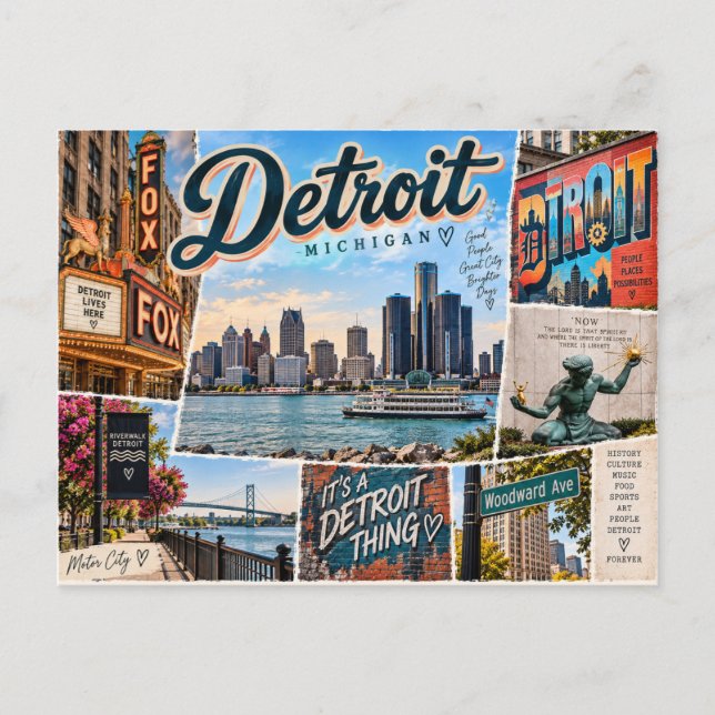 Carte Postale Détroit Michigan (Devant)