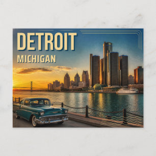 Carte Postale Détroit Michigan