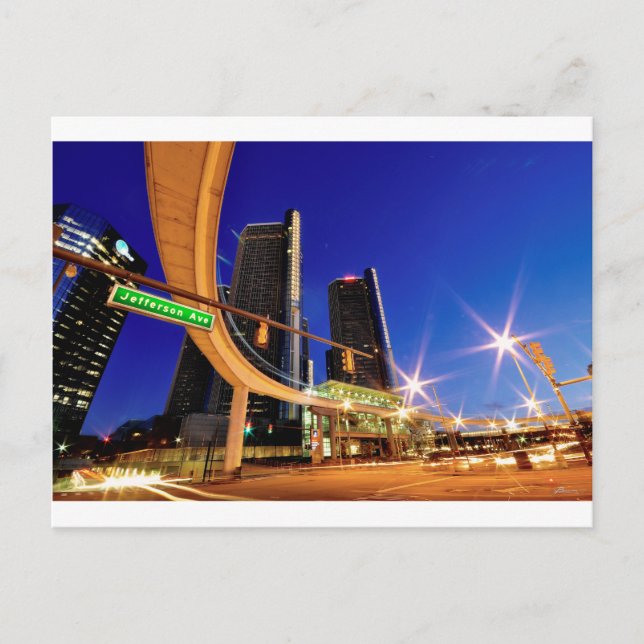 Carte Postale Detroit Michigan Jefferson Avenue (Devant)