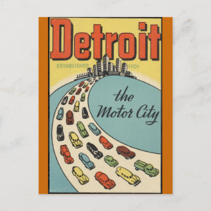Carte Postale Detroit Motor City USA - Vintage voyage
